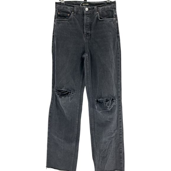 Grlfrnd 'Bella' Black Cotton Low Rise Boyfriend Jean Size 24 - Picture 2 of 4